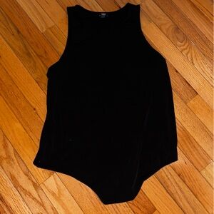 Express Black Sleeveless Body Contour Thong Bodysuit